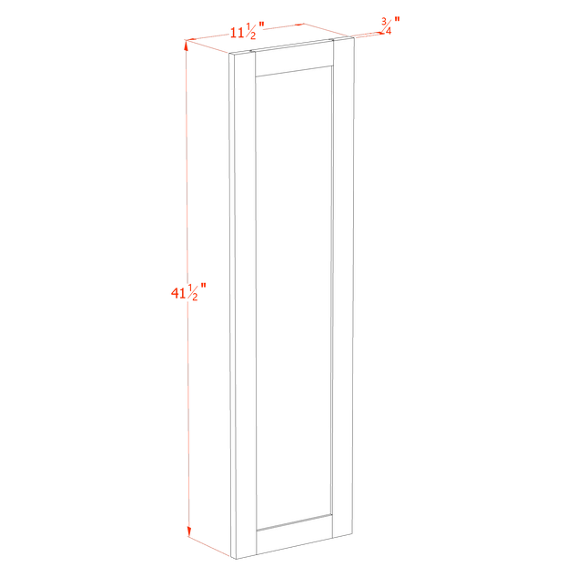 White Shaker - Wainscot Panel Wall 42" - 11-1/2"W x 41-1/2"H x 3/4"D