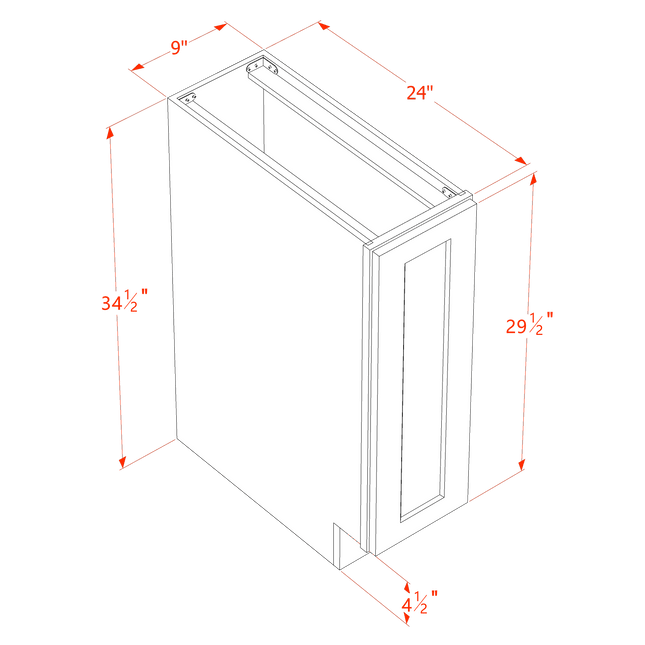 Trenton Fairy Green - Standard Base - Full Height Door only - 09"W x 34-1/2"H x 24"D