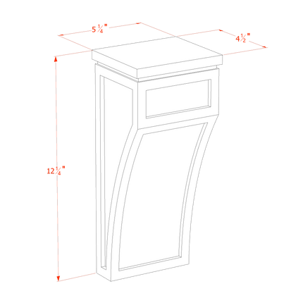 Slim White - Corbel - 5-1/4"W x 12-1/2"H x 4-1/2"D