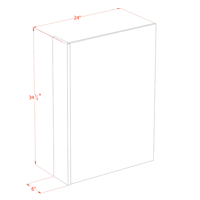 White Shaker - Dishwasher Return Panel w/ 6" Filler - 24"W x 24-1/2"H x 1/2"D