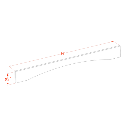 Slim White - Valance - 54"W x 5-1/2"H x 3/4"D