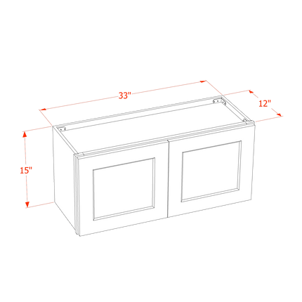 Slim White - Standard Wall - 2 Door - 33"W x 15"H x 12"D