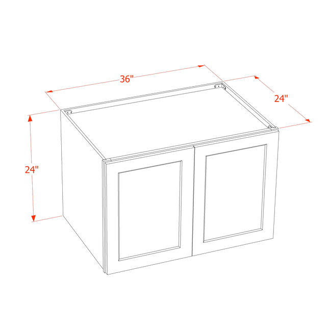 Ash Shaker - Standard Wall - 2 Door & 1 Shelf - 33"W x 24"H x 24"D