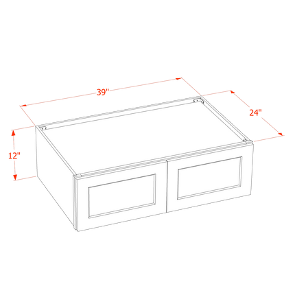 Ebony Shaker - Standard Wall - 2 Door - 39"W x 12"H x 24"D