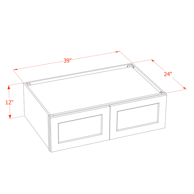 Ivory White - Standard Wall - 2 Door - 39"W x 12"H x 24"D