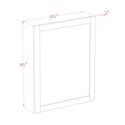 Slim White - Wainscot Panel Base - 24-1/2"W x 20-1/2"H x 3/4"D