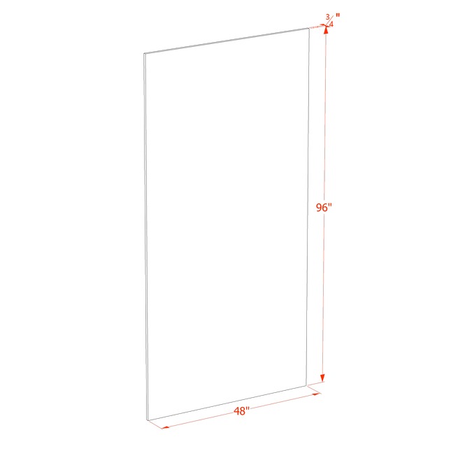Trenton Swan White - End Skin Panel - 48"W x 96"H x 3/4"D