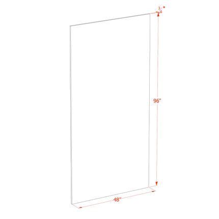 Ivory White - End Skin Panel - 48"W x 96"H x 3/4"D