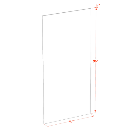 Slim White - End Skin Panel - 48"W x 96"H x 3/4"D