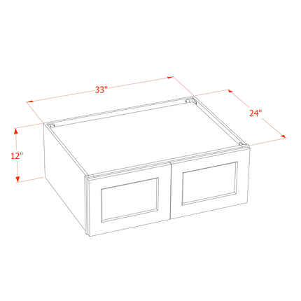 Slim White - Standard Wall - 2 Door - 33"W x 12"H x 24"D