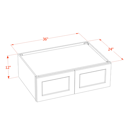Slim White - Standard Wall - 2 Door - 36"W x 12"H x 24"D