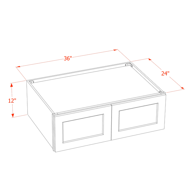Slim Mocha - Standard Wall - 2 Door - 36"W x 12"H x 24"D