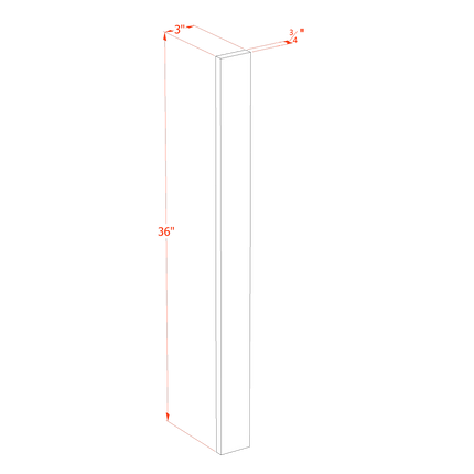 Slim White - Wall Filler 3" - 03"W x 36"H x 3/4"D
