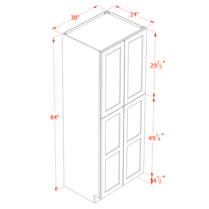 Trenton Fairy Green - Tall - Shelf Pantry w/ 4 Door & 5 Shelf - 30"W x 84"H x 24"D