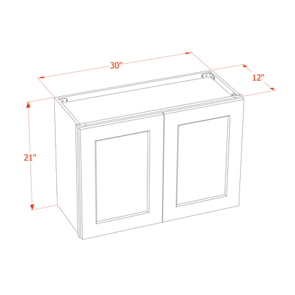 Slim White - Standard Wall - 2 Door - 30"W x 21"H x 12"D