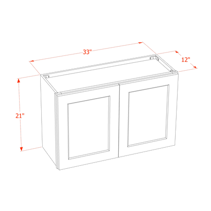Slim White - Standard Wall - 2 Door - 33"W x 21"H x 12"D