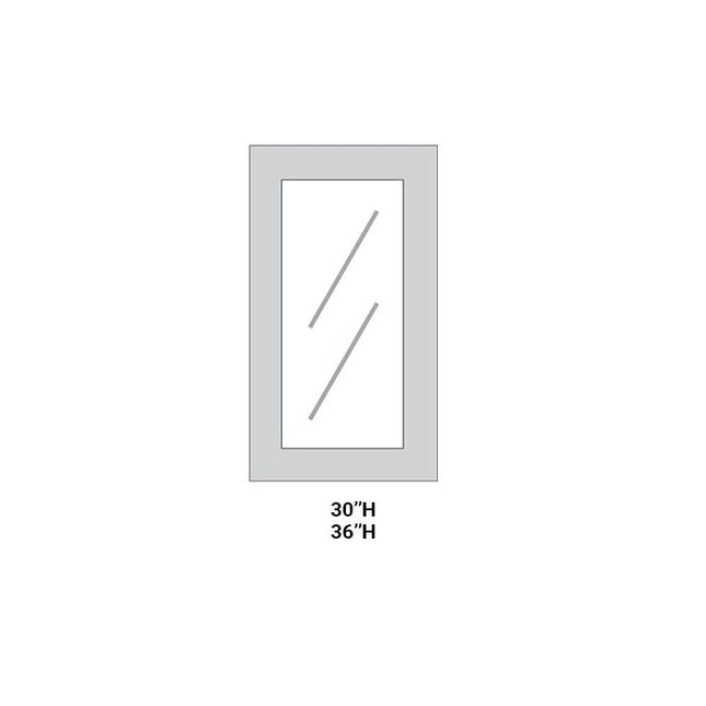 Light Grey Shaker - Glass Door - 36"W x 36"H